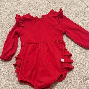 Ruffle Butts Vibrant Red Ruffled Bodysuit